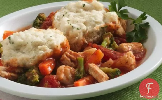 Stufato di pollo abbondante con gnocchi (Cottura per 2)