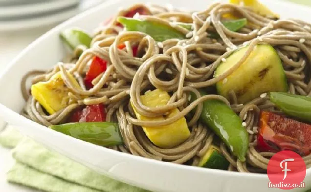 Sesamo Zenzero Verdure grigliate e tagliatelle Soba