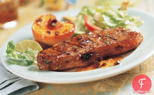 Strip Bistecche con glassa Chipotle-Pesca
