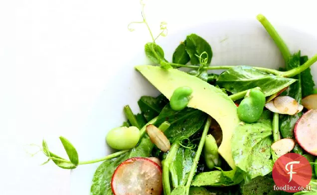 Insalata di piselli con fave
