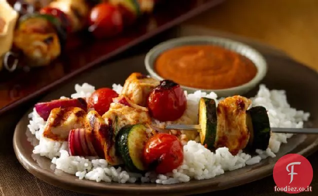 Spiedini di pollo e verdure Chipotle