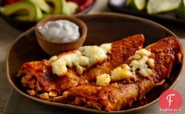 Cile e pollo all'aglio arrosto Enchiladas