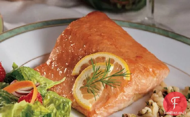 Salmone semplice glassato al miele