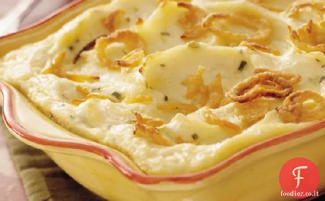 Panna acida e purè di patate all'erba cipollina