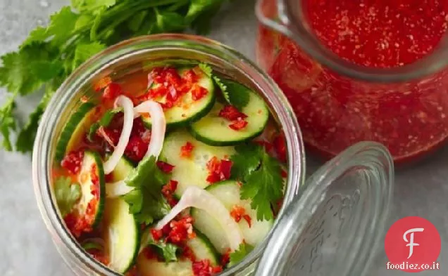 Sottaceti freschi del frigorifero di Sriracha
