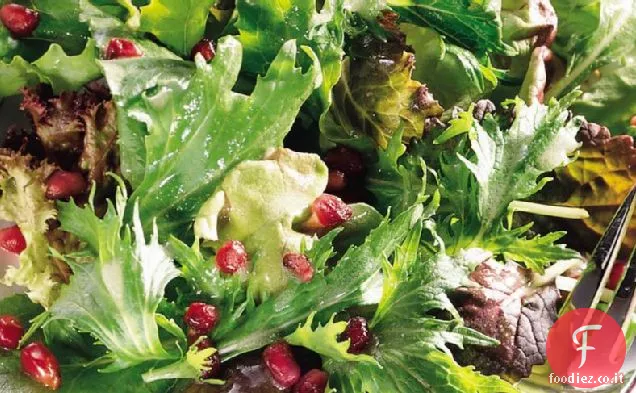 Verdi invernali con melograno-Vinaigrette di Champagne