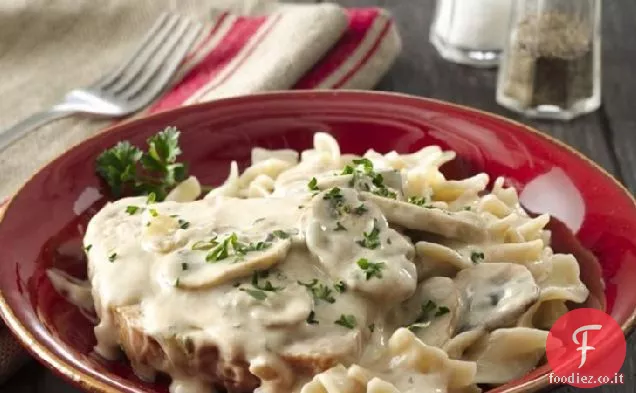 Braciole di maiale soffocato con pasta