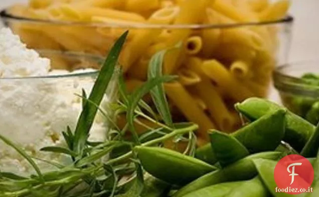 Pasta a due piselli con Ricotta e Dragoncello