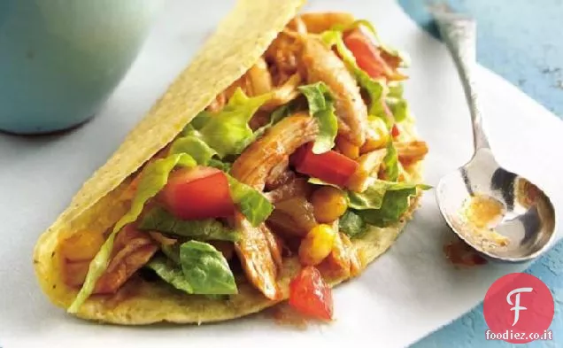 Slow-Cooker Cile-Tacos di pollo
