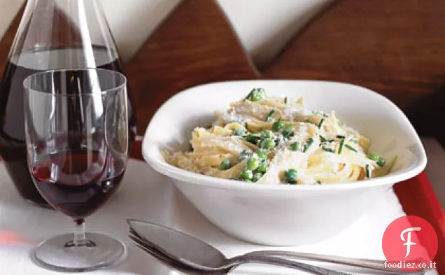 Pasta con Piselli, Erba Cipollina e Salsa di panna