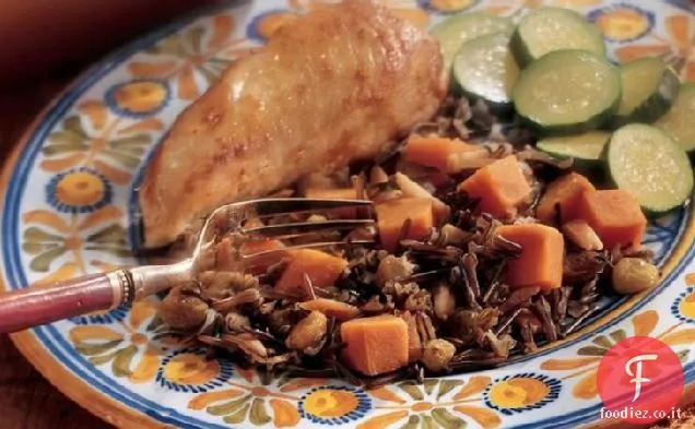 Pollo e riso Pilaf con patate dolci