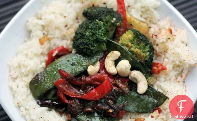 Piselli, Peperoni rossi e riso Basmati
