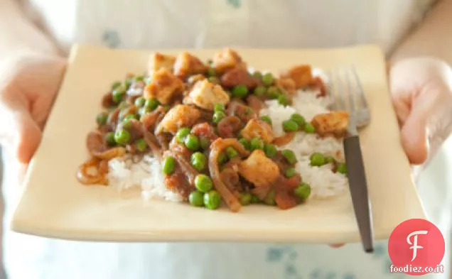 Piselli speziati indiani con Tofu