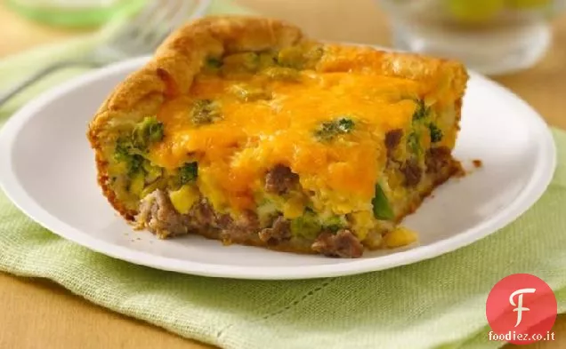 Salsiccia, mais e broccoli cuocere