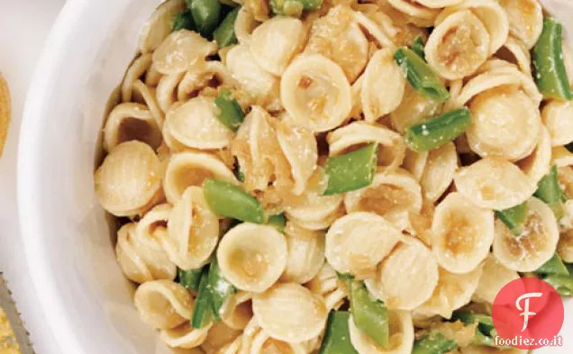 Orecchiette Con Cipolle Caramellate, Piselli Zuccherati e Ricot