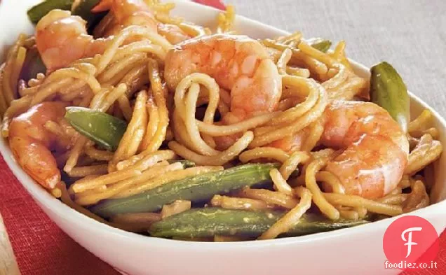 Gamberetti e piselli Lo Mein