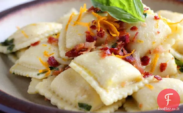 Ravioli di Zucca con Olio di Prosciutto all'Arancia