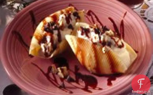 Conchiglie Ripiene di Ricotta al cioccolato con Salsa al Caramello