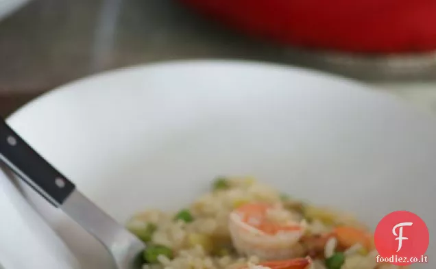 Risotto ai Gamberi con Piselli Dolci e Porri