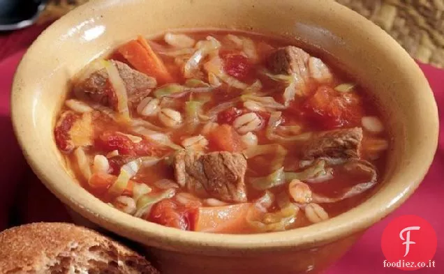 Zuppa di manzo e verdure di cumino
