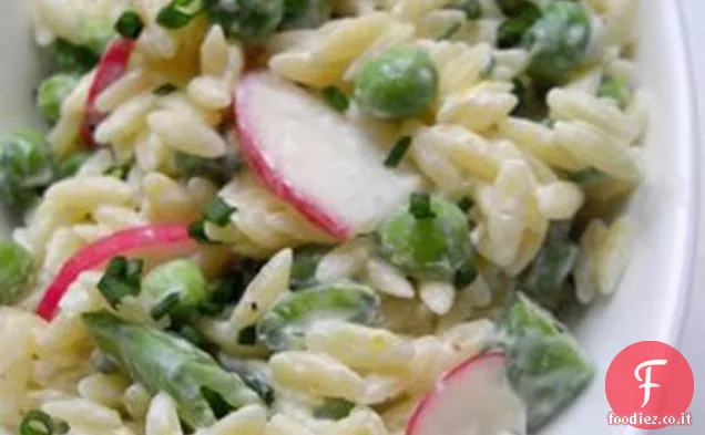 Insalata di piselli, ravanelli e Orzo