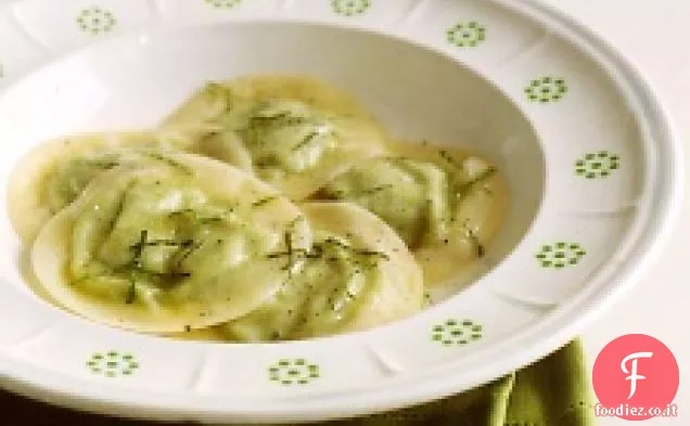 Ravioli di piselli facili con Menta