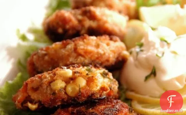 Ricetta della torta di salmone e mais