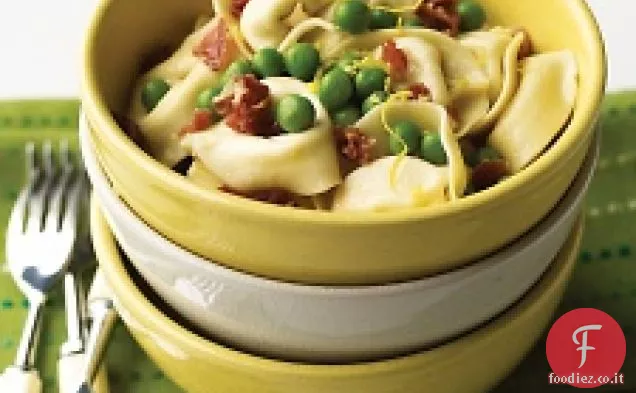 Tortellini al Limone con Piselli e Prosciutto