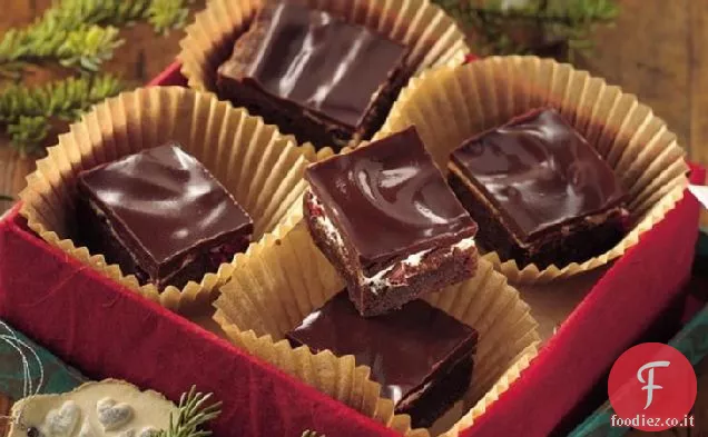 Brownies alla ciliegia ricoperti di cioccolato