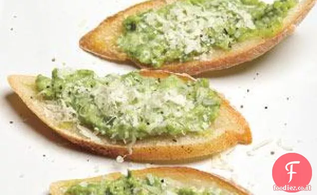 Ricetta Crostini di Piselli e Ricotta