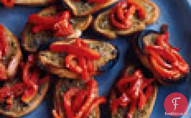 Toast al Finocchio di Acciughe con Peperoni rossi arrostiti