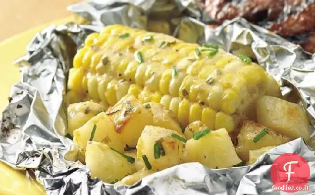 Confezioni di mais e patate Béarnaise alla griglia