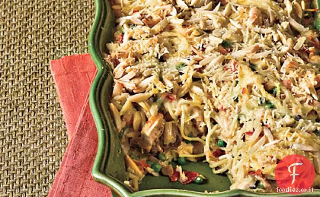 Tetrazzini di Pollo con Prosciutto e Piselli