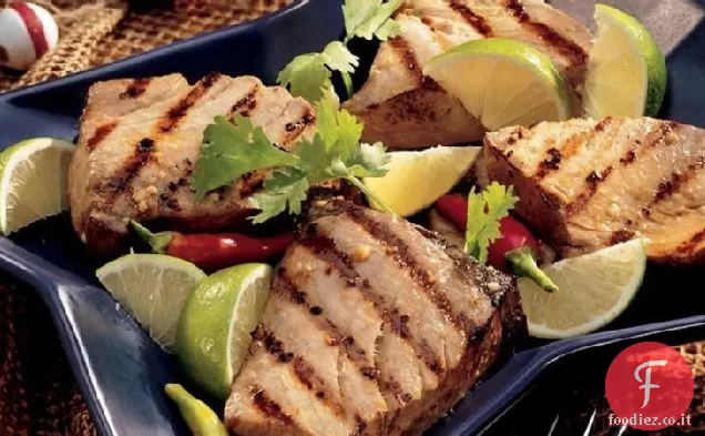 Bistecche di tonno allo zenzero e lime alla griglia
