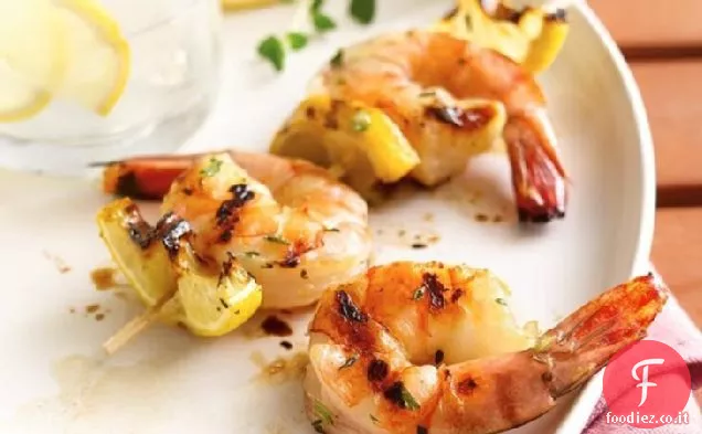 Gamberetti alle erbe al miele alla griglia