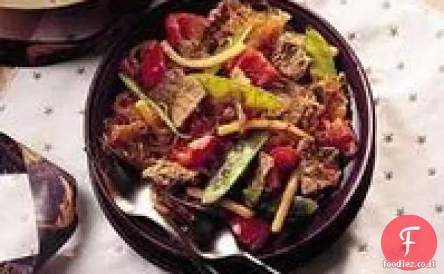 Manzo e verdure saltati in padella
