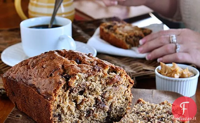 Burro di arachidi e pane alla banana al cioccolato