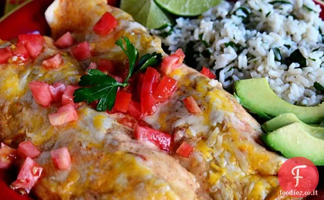 Enchiladas di pollo e formaggio facili