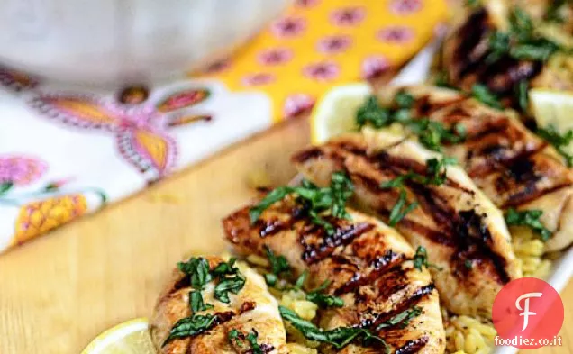 Pollo al basilico al limone alla griglia