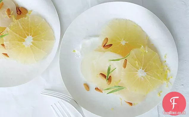 Pompelmo e barbabietole bianche con Yogurt e dragoncello