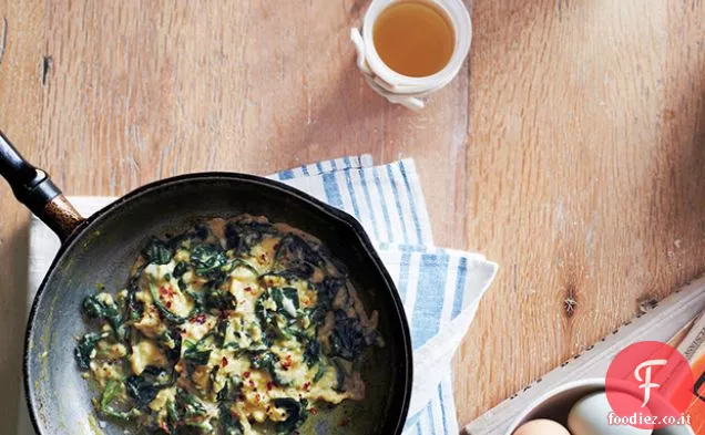 Uova strapazzate con spinaci e parmigiano