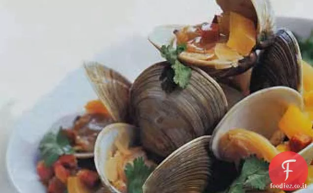 Vongole al vapore nel vino e Chorizo