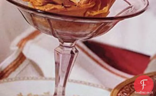 Banane caramellate e crema alla vaniglia in tazze di fillo