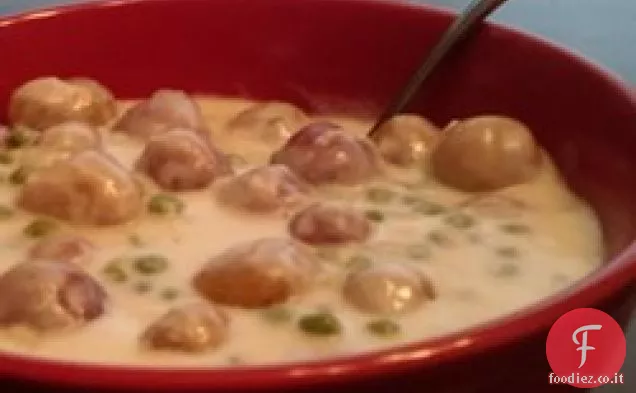 Crema di piselli e patate novelle