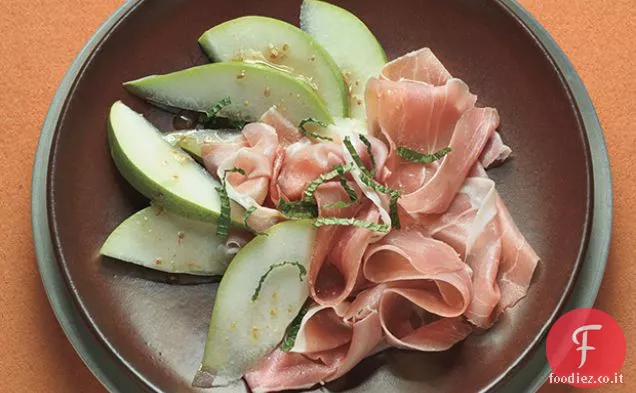 Spicchi di Pera con Prosciutto e Menta