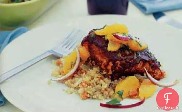 Cile-Salmone glassato con salsa all'arancia