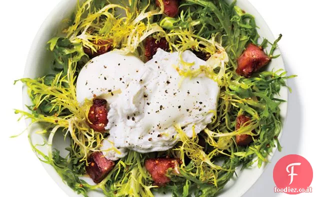 Albumi in camicia, insalata di pancetta di tacchino