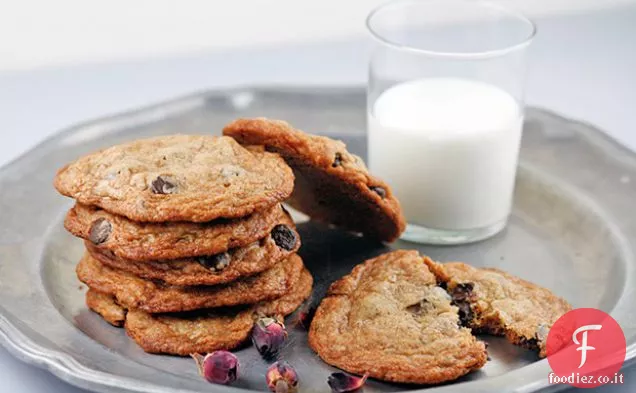Petali di Rosa canditi e biscotti al cioccolato