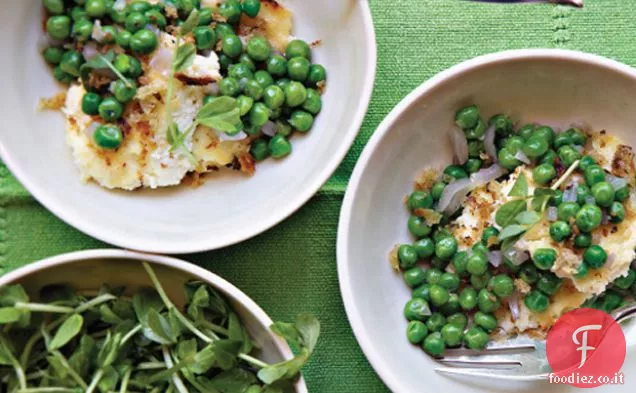 Piselli con Ricotta al Forno e Pangrattato