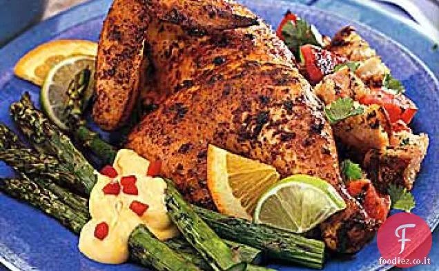 Pollo marinato in aglio, peperoncini e succhi di agrumi